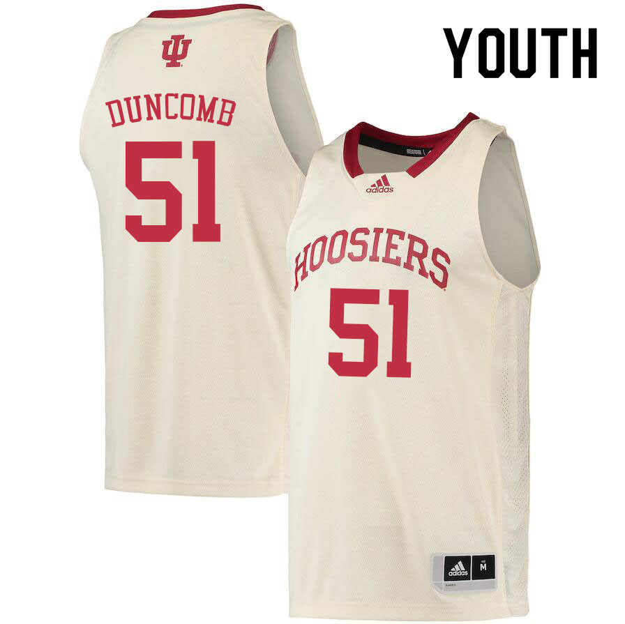 Youth #51 Logan Duncomb Indiana Hoosiers College Basketball Jerseys Sale-Cream